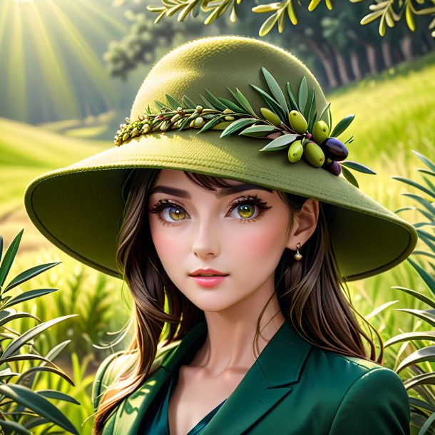 Clipart d'un chapeau d'olive de l'herbe