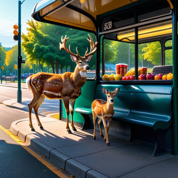 Pic of a eating of a deer on the bus stop