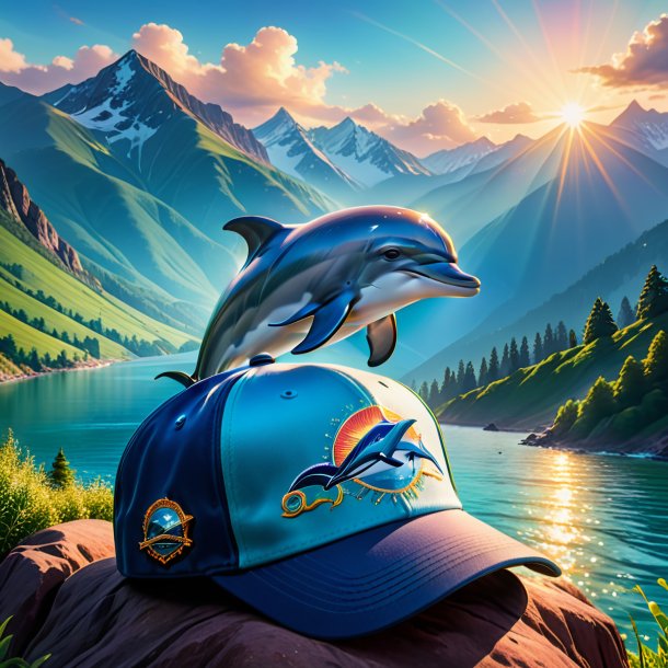 Pic of a dolphin in a cap in the mountains