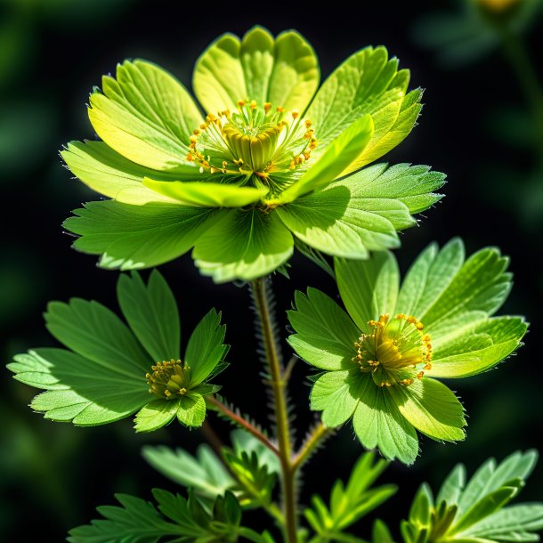 Foto de um cinquefoil verde