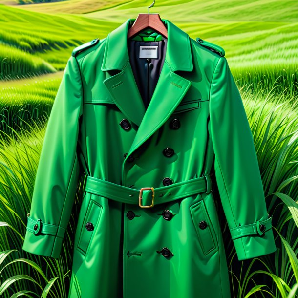 Drawing of a green coat from grass