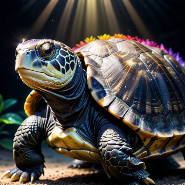 Image of a turtle in a black dress