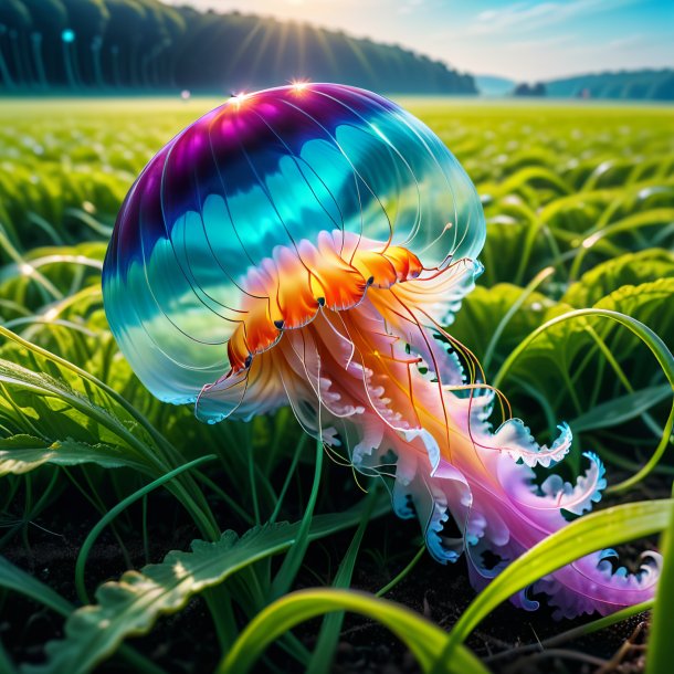 Photo of a waiting of a jellyfish on the field