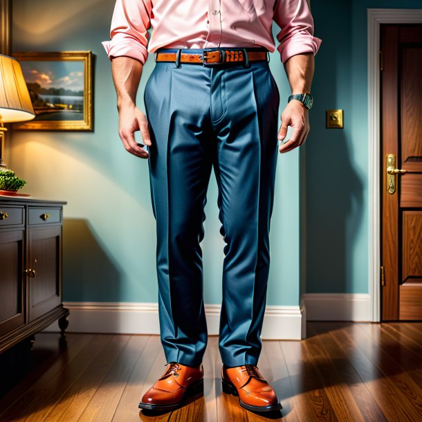 Image of a salmon in a trousers in the house