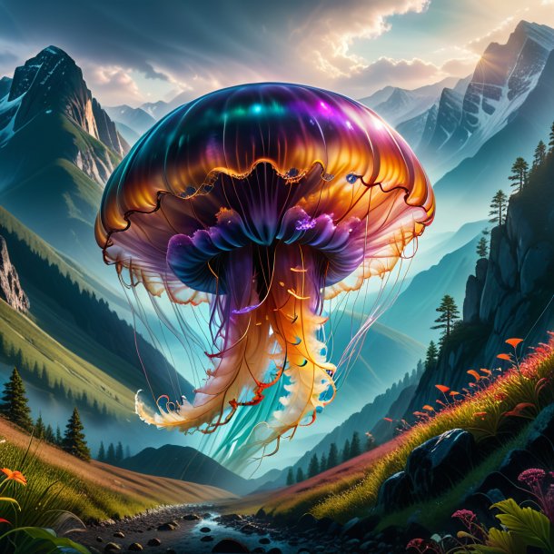 Pic of a threatening of a jellyfish in the mountains