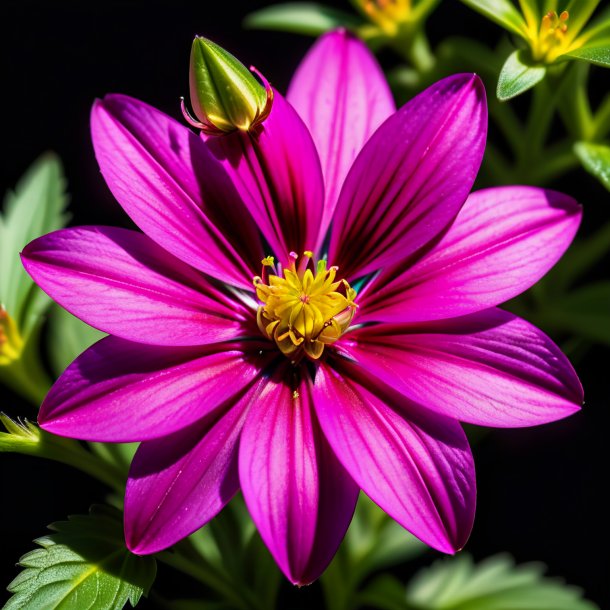 Portrait of a magenta starwort