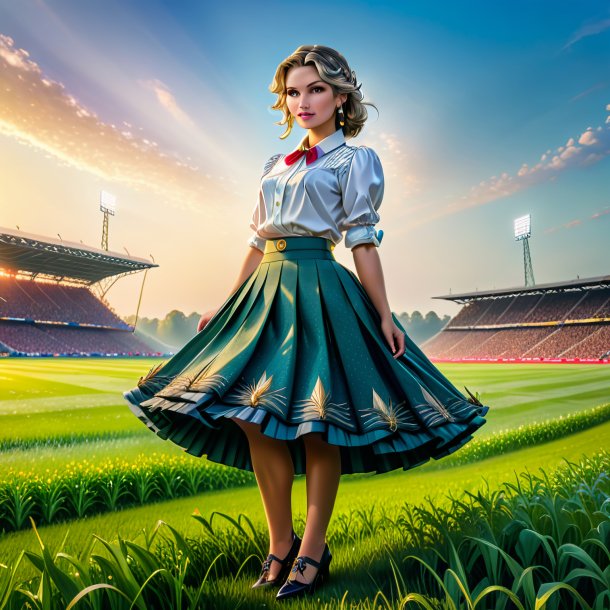 Picture of a pike in a skirt on the field