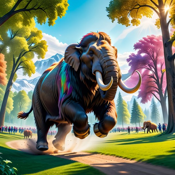 Pic of a jumping of a mammoth in the park