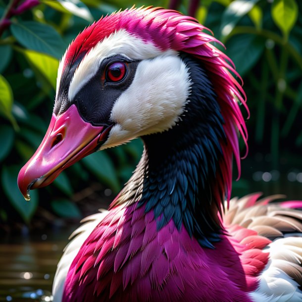 Image of a fuchsia crying goose