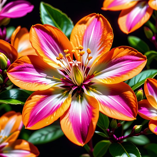 Clipart de una flor de naranja magenta