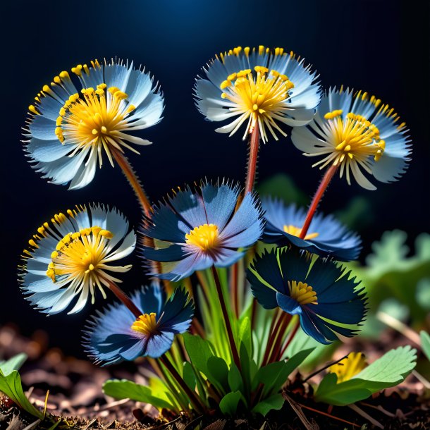 Depiction of a navy blue coltsfoot