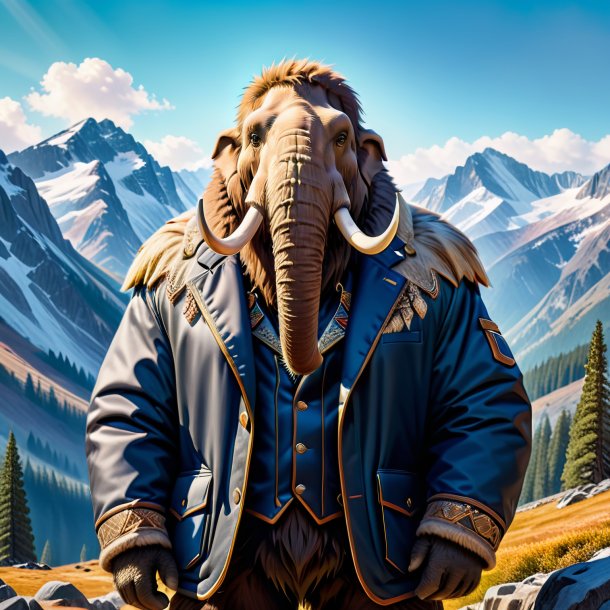 Pic of a mammoth in a jacket in the mountains