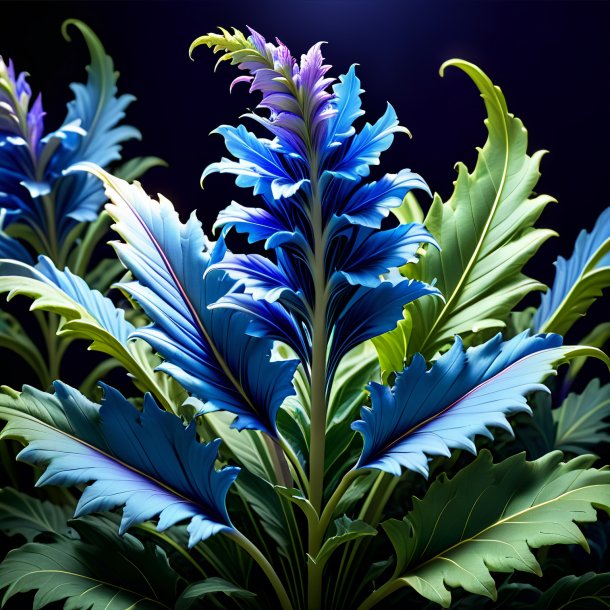 Depiction of a blue acanthus