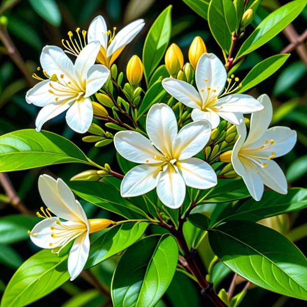 Sketch of a khaki jessamine, common white