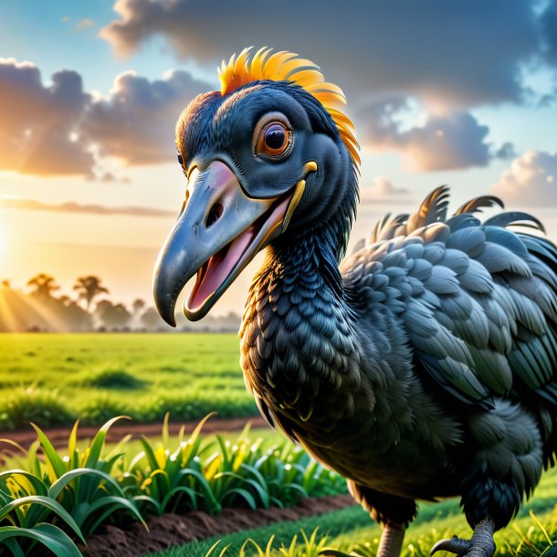 Image of a smiling of a dodo on the field