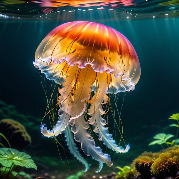 Picture of a jellyfish in a coat in the river