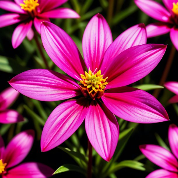 Portrayal of a hot pink starwort