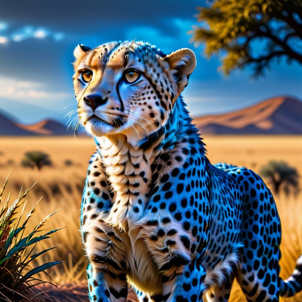 Pic of a blue waiting cheetah