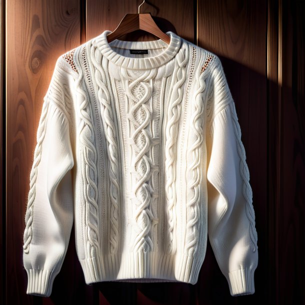 Illustration d'un pull blanc en bois