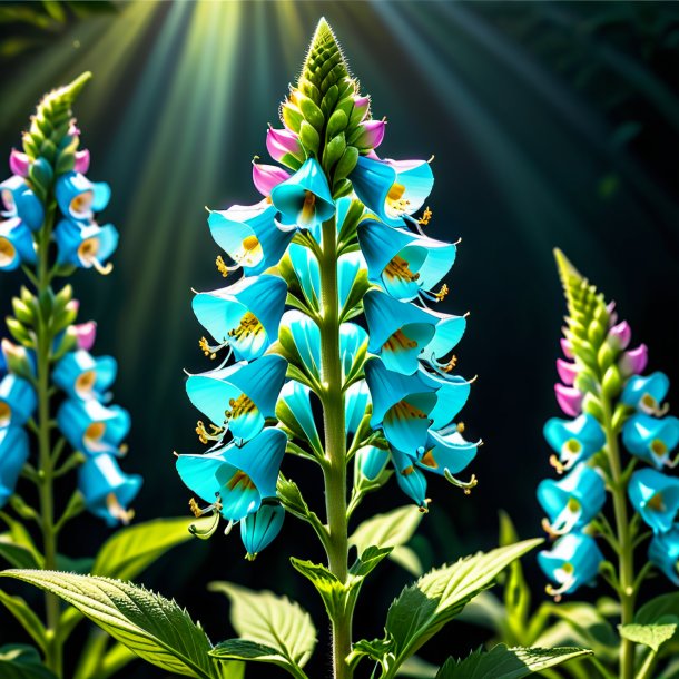 Sketch of a cyan foxglove