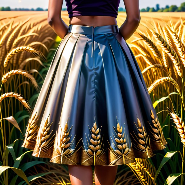 Sketch of a wheat skirt from metal