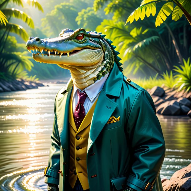 Image of a crocodile in a coat in the river