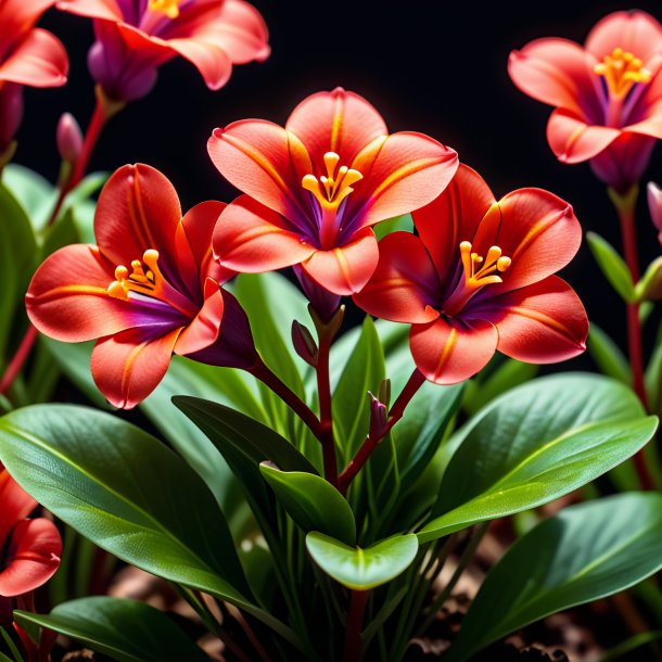 Depiction of a coral pimpernel, red