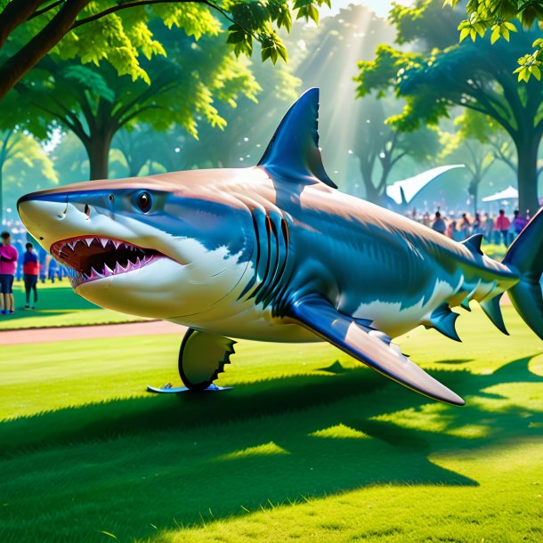 Pic d'un jeu de requin dans le parc