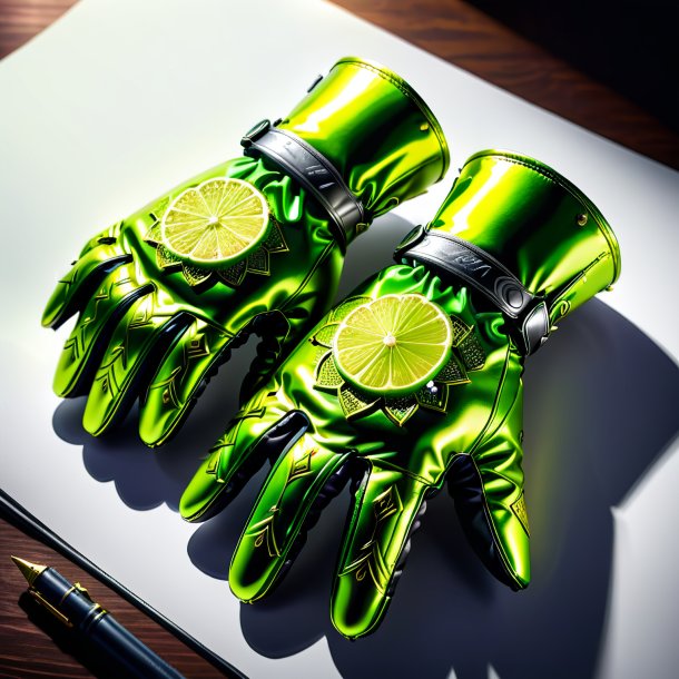 Sketch of a lime gloves from metal