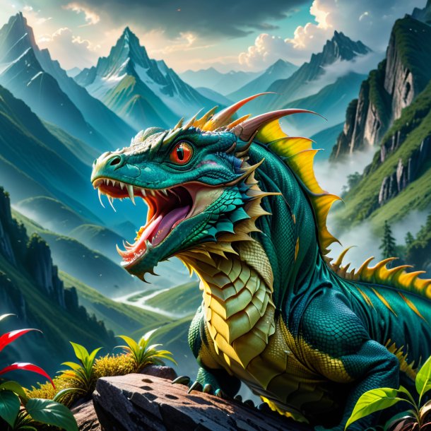 Picture of a crying of a basilisk in the mountains