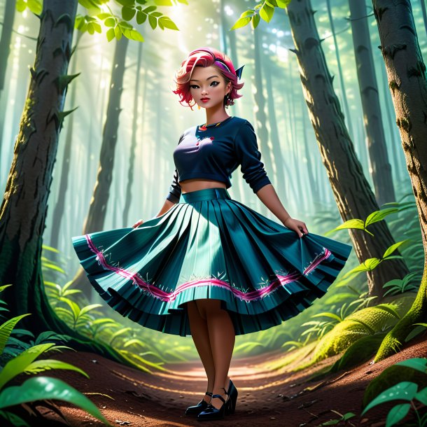 Image of a tuna in a skirt in the forest