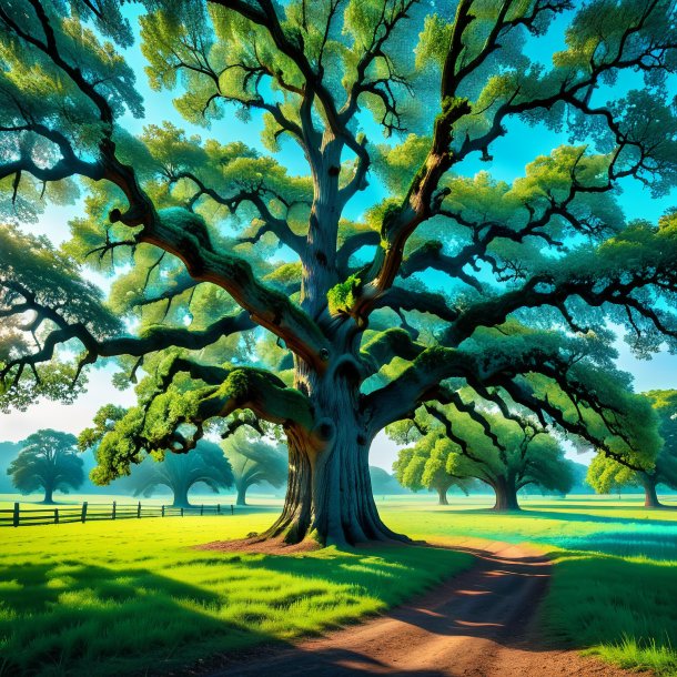 Photo of a cyan oak