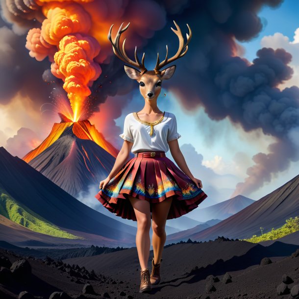 Photo d'un cerf dans une jupe dans le volcan