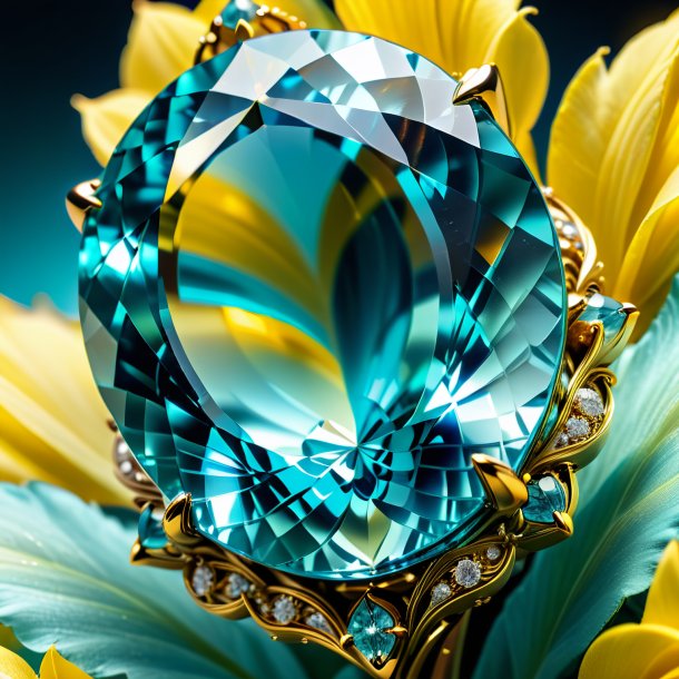 Figure of a aquamarine sweet sultan, yellow