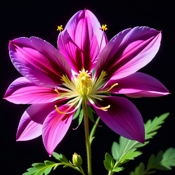 Depiction of a magenta columbine