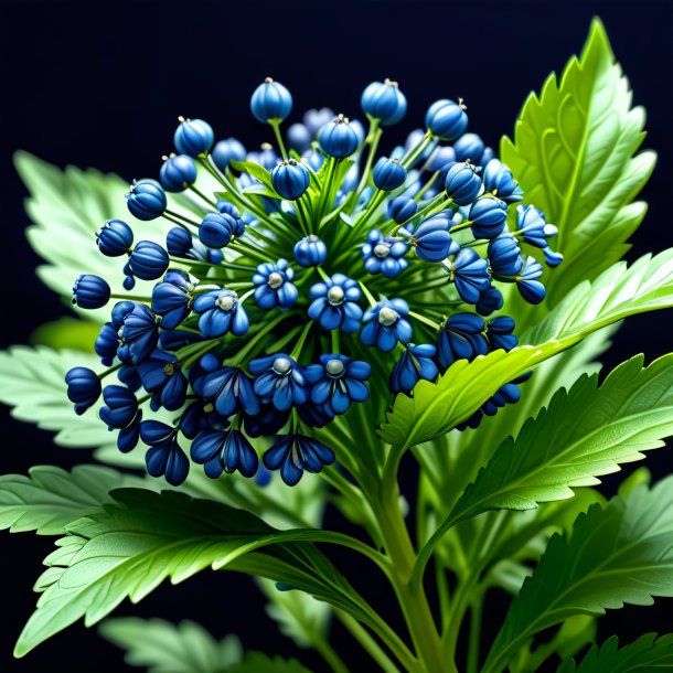 Sketch of a navy blue coriander