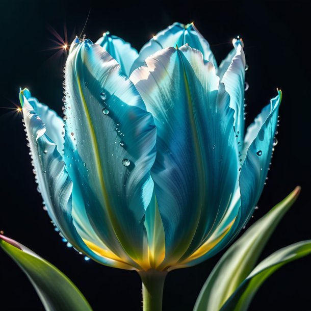 Image of a aquamarine tulip