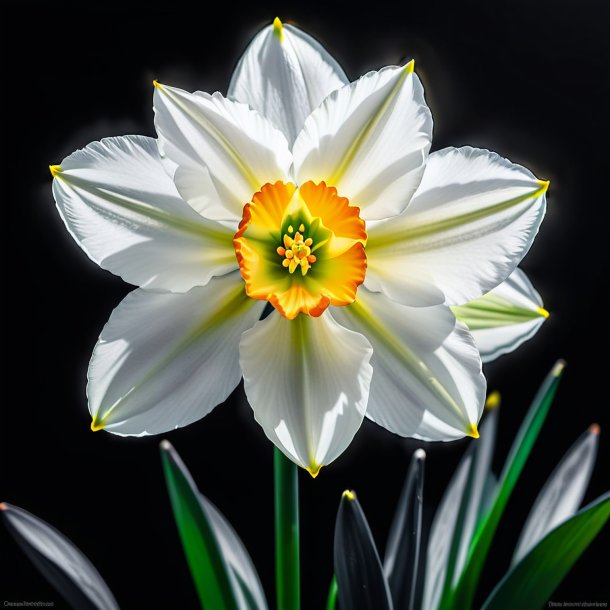 Imagen de un narciso de carbón, blanco