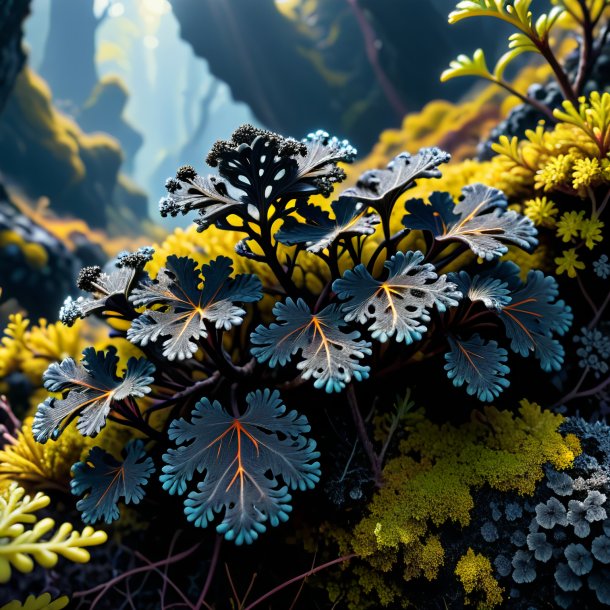 Imagery of a black lichen