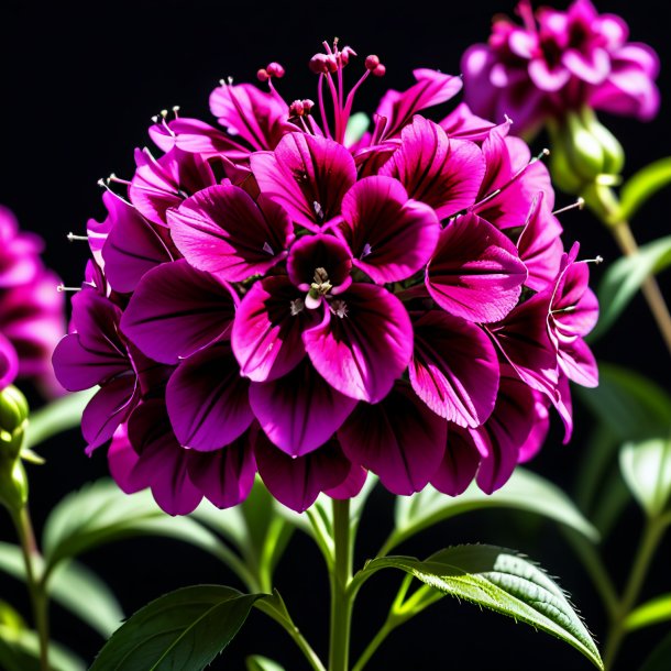 Portrayal of a fuchsia sweet william