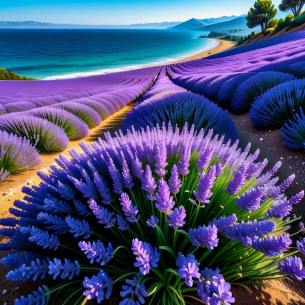 Foto de una lavanda azul del mar