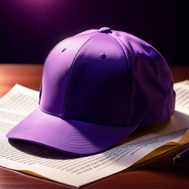 Image of a purple cap from paper