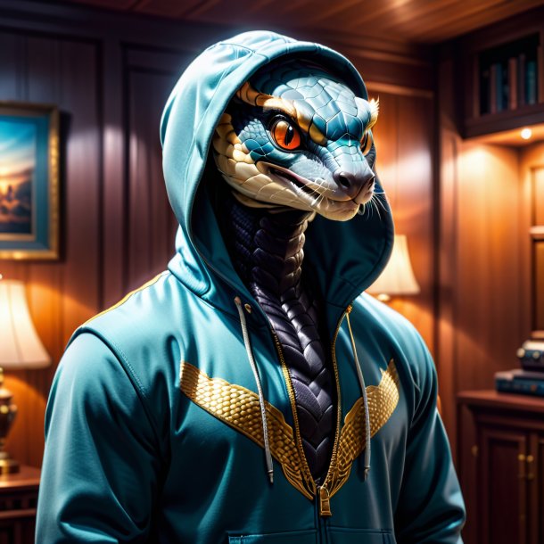 De uma cobra em um hoodie na casa