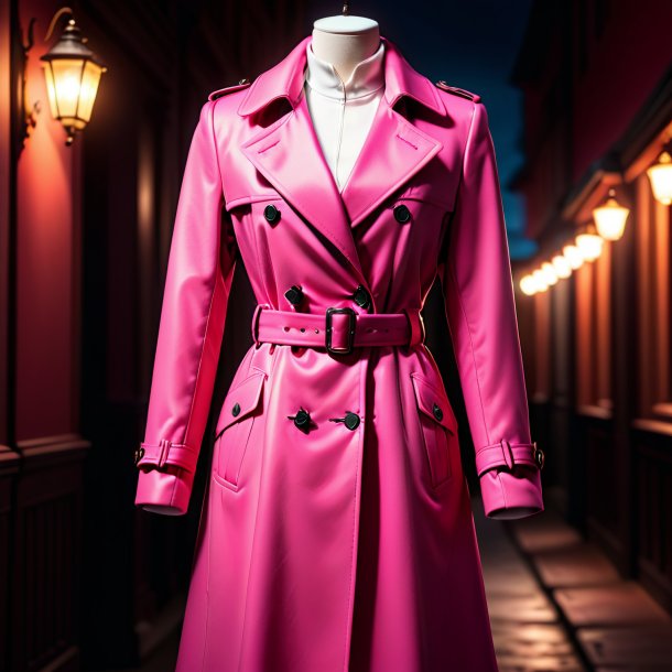 Image of a hot pink coat from clay