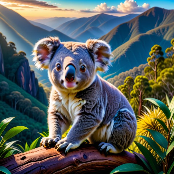 Photo d'une attente d'un koala dans les montagnes