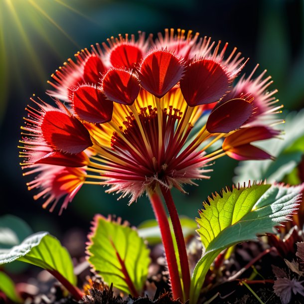 Portrait of a red coltsfoot