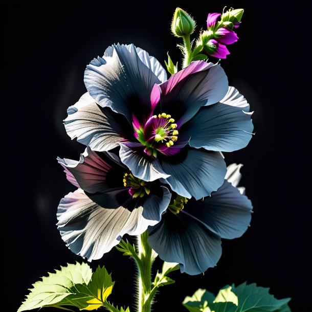 Sketch of a charcoal hollyhock