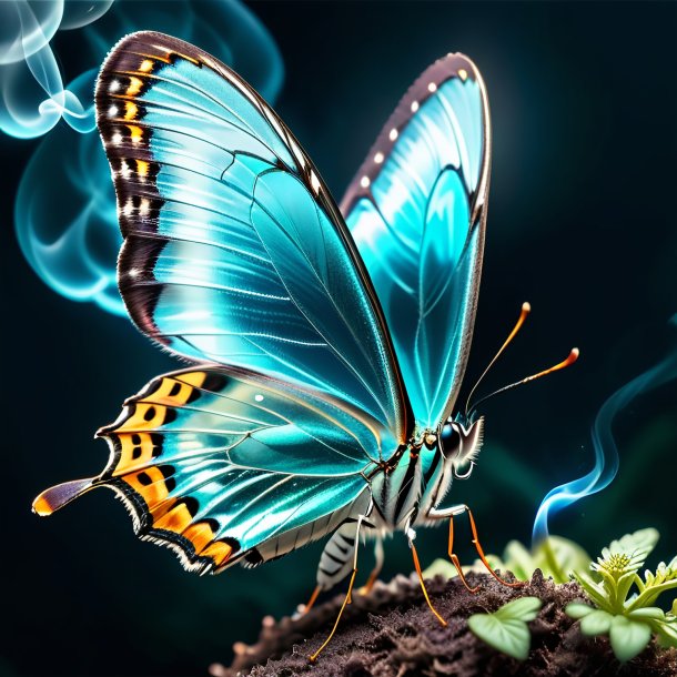 Pic of a aquamarine smoking butterfly