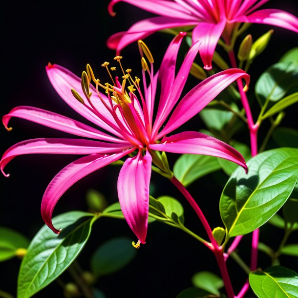 Figure of a hot pink honeysuckle