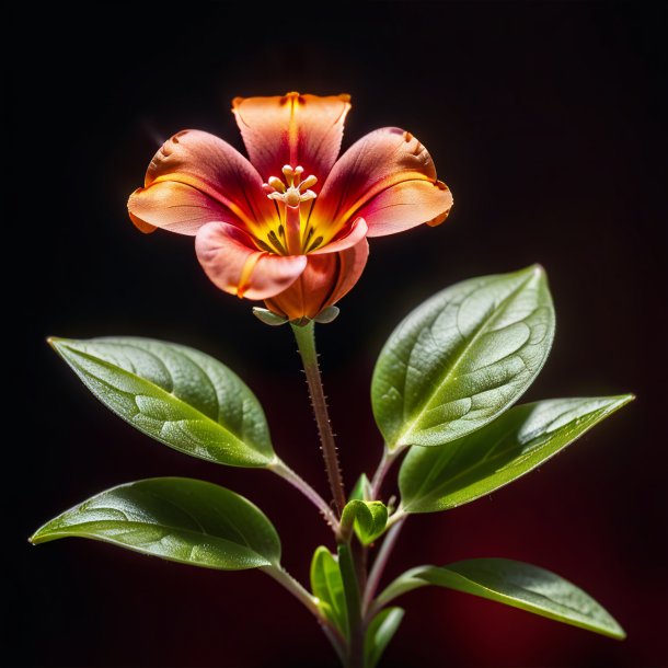 Photo of a brown pimpernel, red